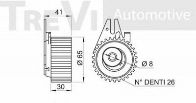 TREVI AUTOMOTIVE td1724 -  Натяжной ролик, ремень ГРМ